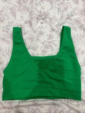 Green Seamless Cropped Tank Top